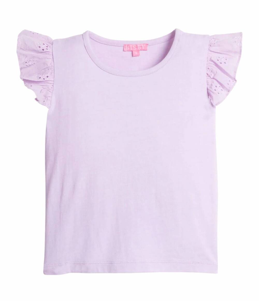 NEW BISBY girl's eyelet tank top in lilac